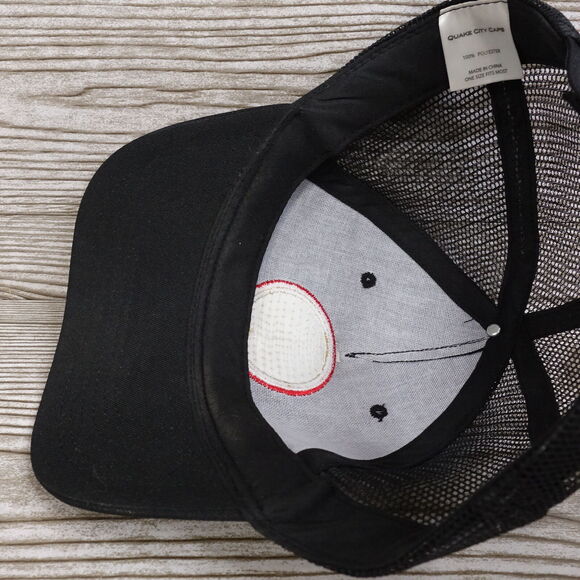 BUSCH BEER LOGO BLACK MESH VENTED SNAPBACK BASEBALL HAT CAP - Picture 7 of 9